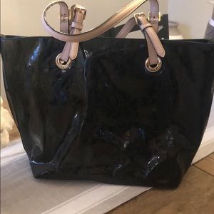 Michael Kors jet set black metallic tote